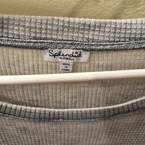 Splendid woman's grey and white long sleeve shirt - Picture 3 of 8